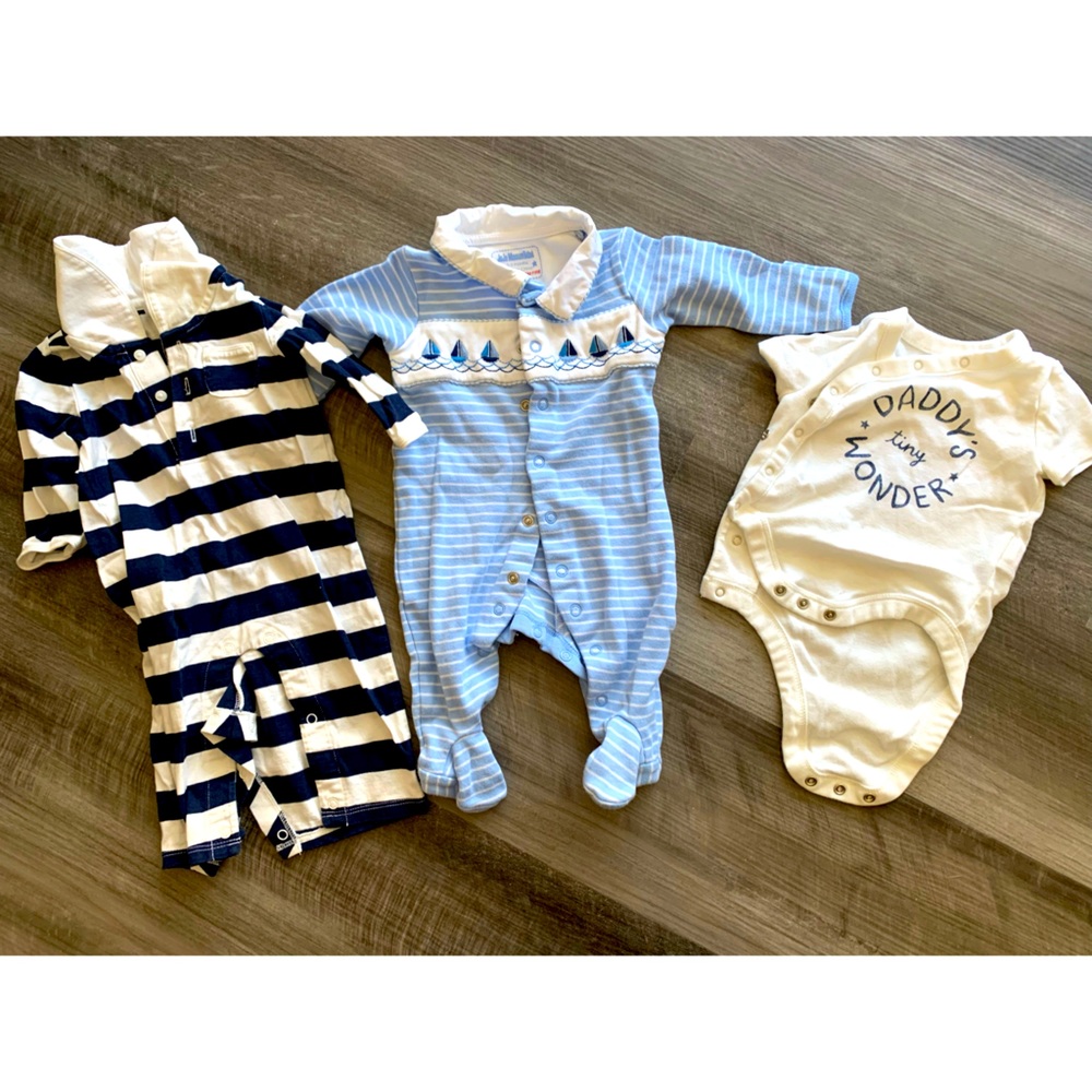 Baby Boy Onesie Bundle 3 Pieces size 0-3mo